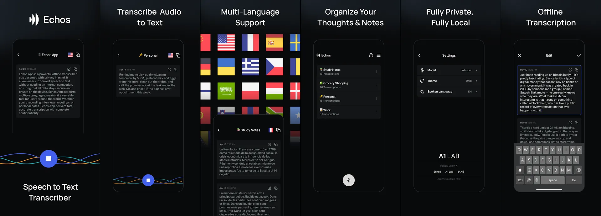 Echos AI Transcription App